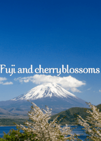 fuji and cherry blossoms