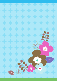 Northern Flowers12 on blue