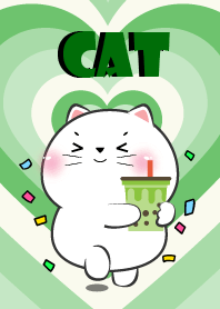 White Cat Like Green Color Theme