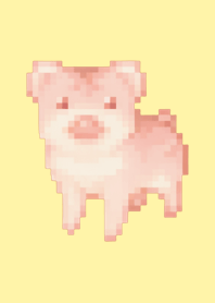 Pig Pixel Art Theme  Yellow 05