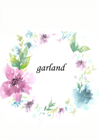 Watercolor flower wreath.