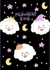 Dog midnight cute minimal black jp 73