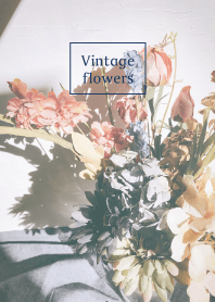 Vintage flowers -Navy-