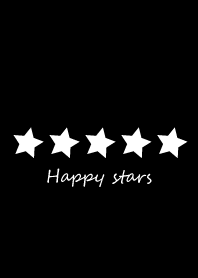Happy stars in black