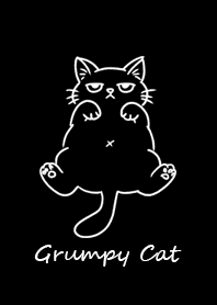 不機嫌なネコ「へそ天」（黒）#3