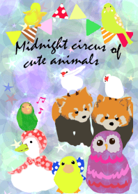 Midnight circus of cute animals
