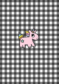 (simple unicorn x black check)
