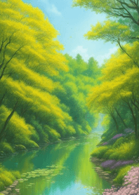 宁静的山水森林 IvRNo