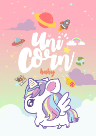 Unicorn Baby Fat Galaxy Peach Pastel