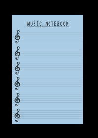 MUSIC COLOR NOTEBOOKj-DUSTY BLUE-BLACK