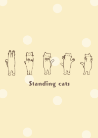 Standing cats -yellow beige- dot
