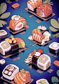 High-end sushi restaurant(Navy blue)