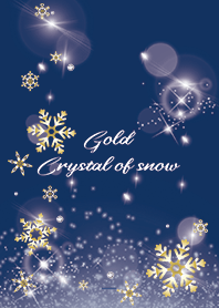ネイビー : 幸運ゴールドの雪結晶