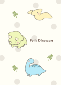 小さい恐竜たち -ベージュ- ドット