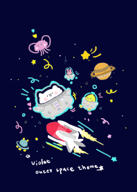 violet outer space theme