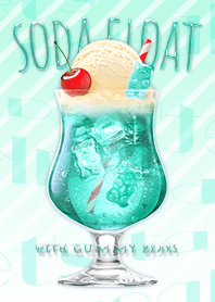 Soda Float w/gummy bears -  Turquoise
