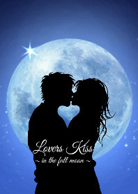 Lovers Kiss in the full moon