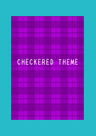 PURPLE CHECKERED THEME-TURQUOISE BLUE