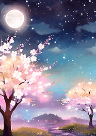 Beautiful night cherry blossoms#388