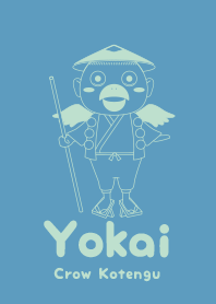 Yokai Crow Kotengu Aqua Gray