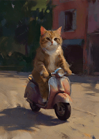 แมวน้อยขับรถสีน้ำ