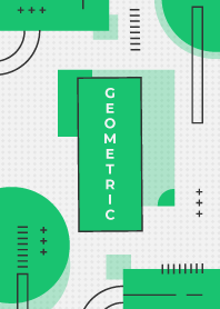 Geometric Polkadot White Green