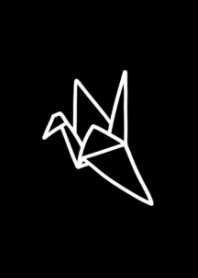 Origami paper cranes and black theme