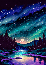 Beautiful starry night view#2060