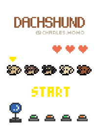 可愛臘腸狗 像素風 (明亮版）