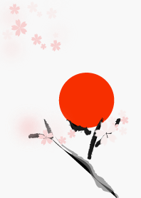 日本と桜日の出