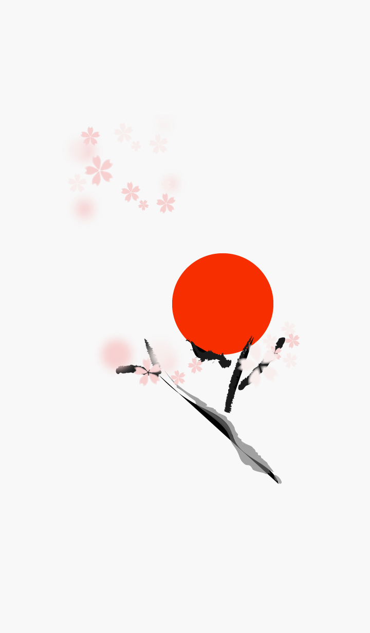 Japan and cherry blossom sunrise