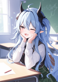 有角的惡魔少女