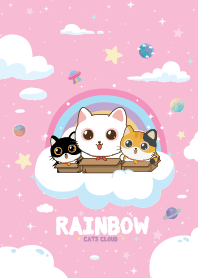 Cats Rainbow Cloud Pink