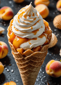 ICE CREAM-peach soft serve