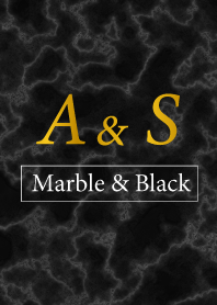A&S イニシャル 大理石モノトーン黒