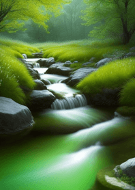 A quiet stream in the forest 66bdAe