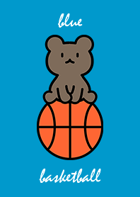 basketball and sitting bear cub blue.