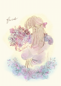 Bouquet and girl 2