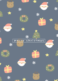 シンプルクリスマスパターン/ネイビー