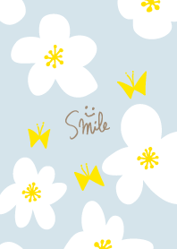 White flowers and butterflies cute10 JP
