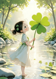 Cute Girl and a Clover V.56