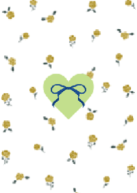 Tiny Flowers, Ribbons & Hearts (Yellow)