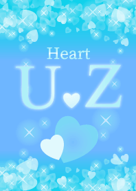 U&Zイニシャル運気UP!幸せのハート青ブルー
