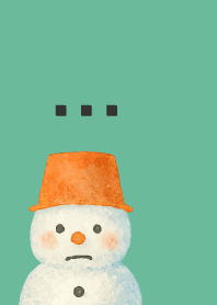 Expressive snowman blue green