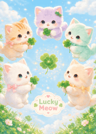 A cat and a lucky clover. 13