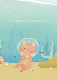 MEOW MEOW : 海の下のオレンジ色の猫