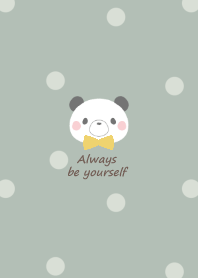 Panda and ribbon -smoky green- yl2
