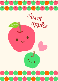Bonitos maçãs sorridentes.