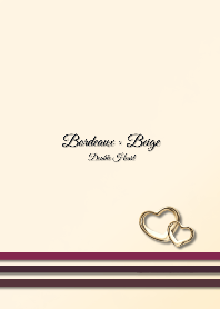 Bordeaux x Beige double heart