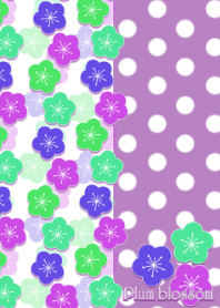 Pop plum blossoms -Purple & Green-